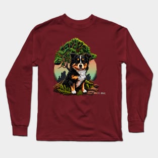 Bernese Mountain Dog Puppy Diorama Long Sleeve T-Shirt